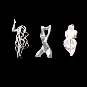 concept sketches for 3 abstract women