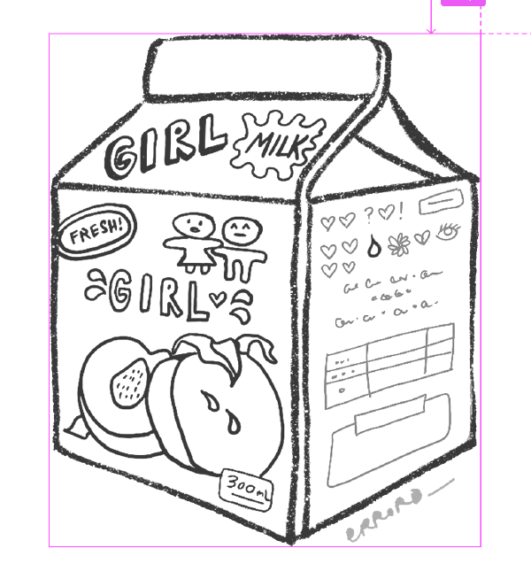 girl milk sketch