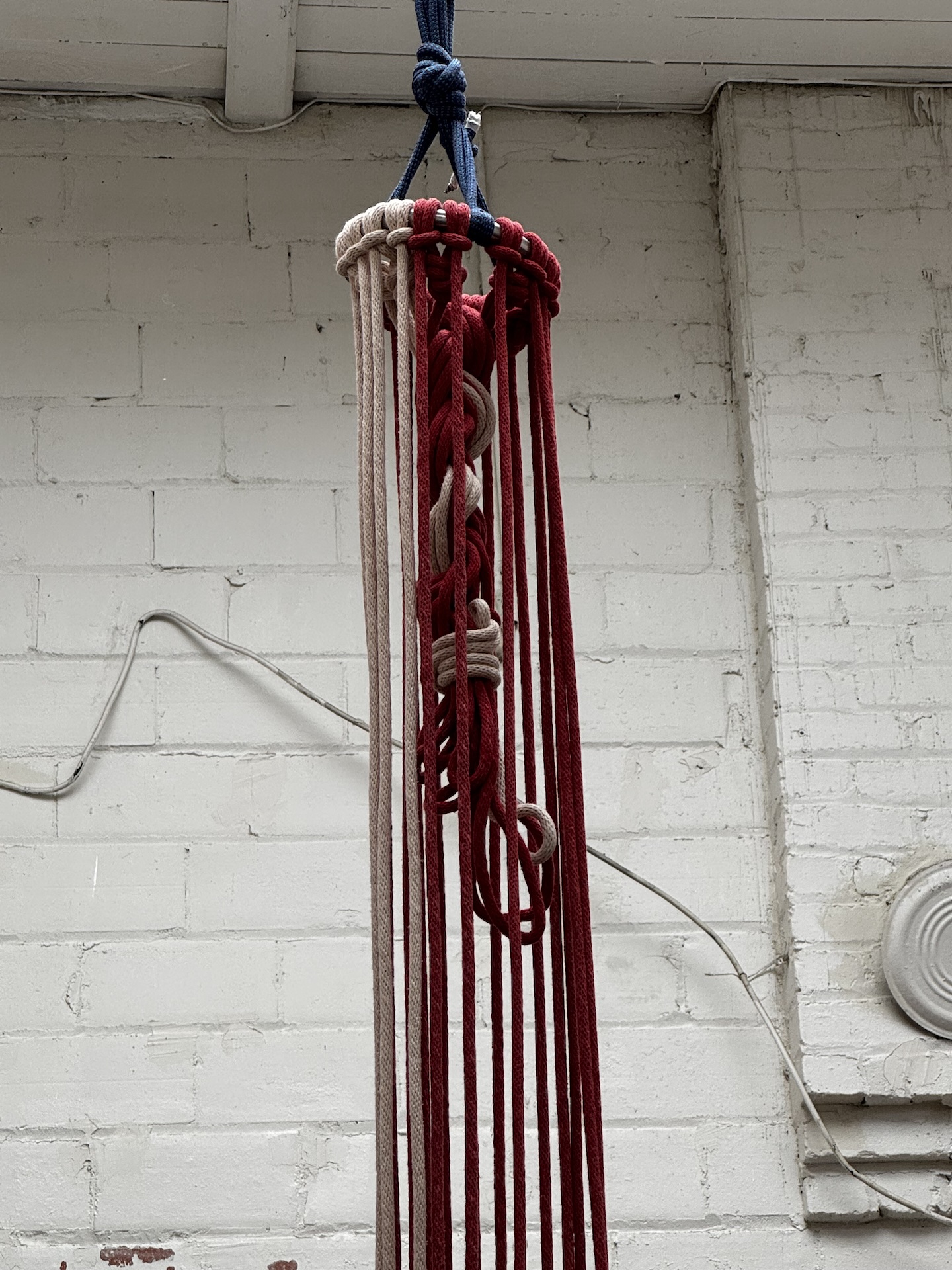 excess length braided into the center