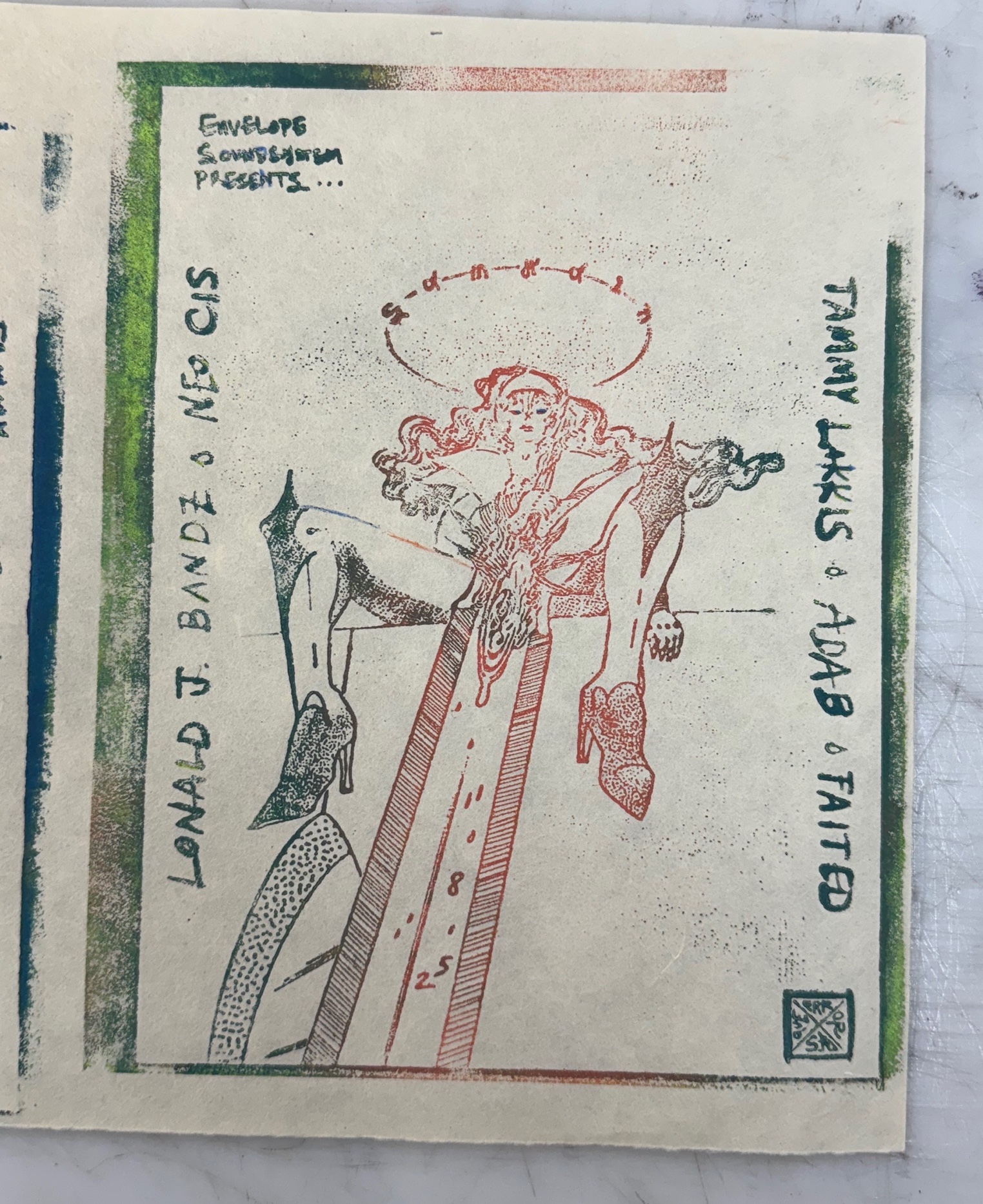 blockprint on rice paper